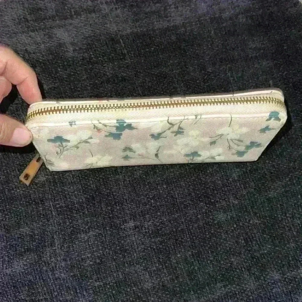 a new day. Gold Zip-around Wallet Floral,  zipper Coin, 8 Card & 2 Bill slots